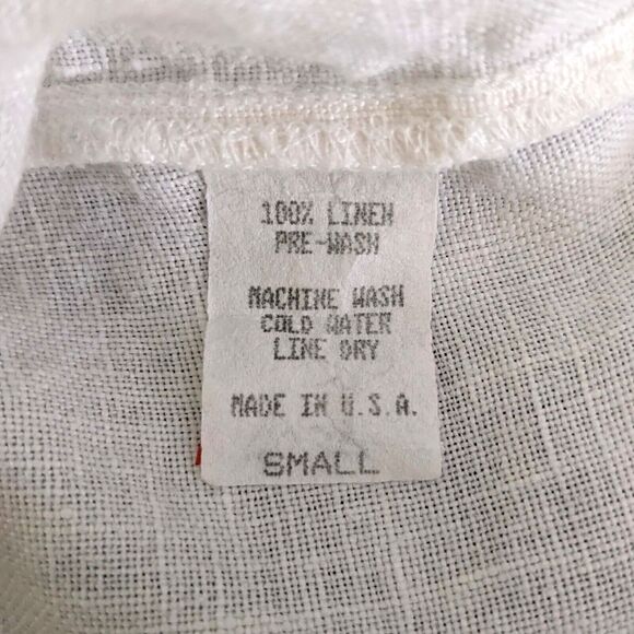 What's Up Womens SM Ivory White 100% Linen Pullover Tunic Top - Picture 6 of 8